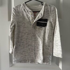 Kids White and Black Long Sleeve Shirt